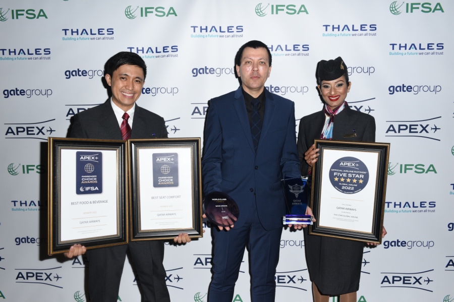 Qatar Airways стана Глобална авиокомпания с пет звезди 2022 на наградите APEX/IFSA