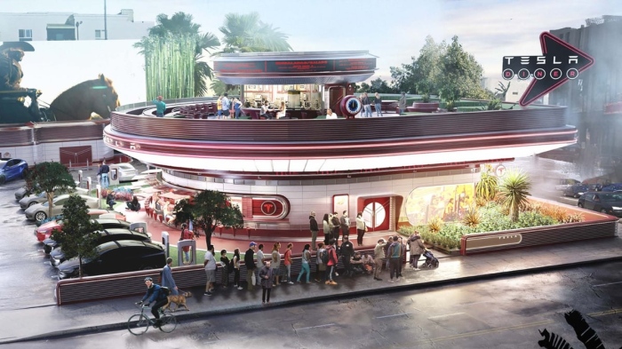 Tesla строи кино и ресторант в Лос Анджелис